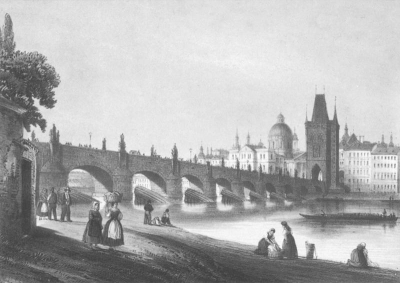 Karlův most za dávných časů - převzato z http://www.libri.cz/databaze/mosty/pics/3127/289u-Praha-Karluv_b.jpg